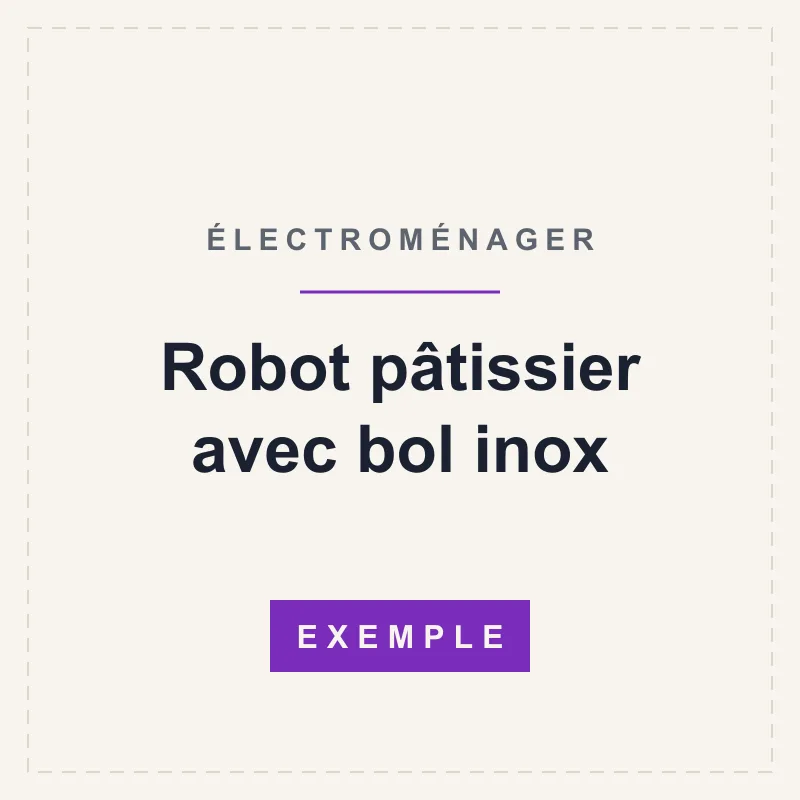 Robot pâtissier avec bol inox