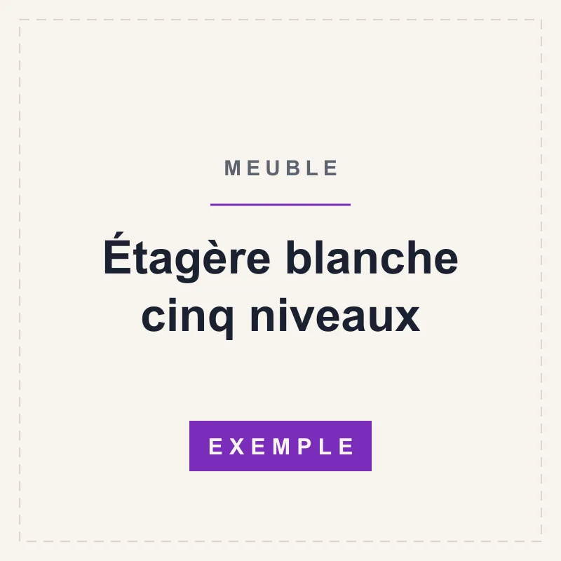 Étagère blanche cinq niveaux