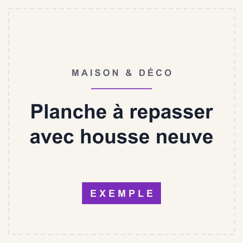 Planche à repasser avec housse neuve